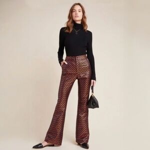Cynthia Rowley Printed Theo Jacquard Flare Pant size 0